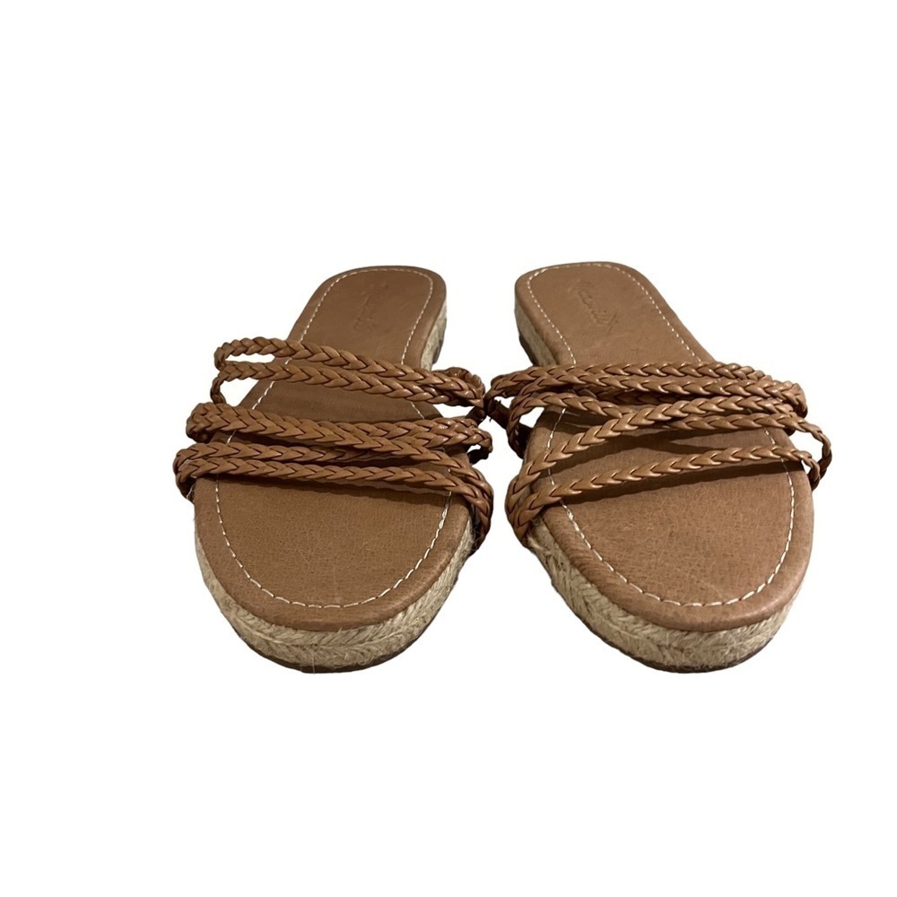 Madewell Bobbi Crisscross Slide Espadrille Braided Sandal Tan Size 8 - Picture 3 of 11